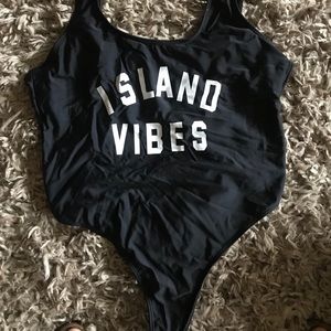 High on the hip black one piece bathing suit